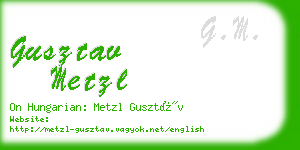 gusztav metzl business card